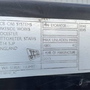 2015 JCB Excavators 8045 ZTS